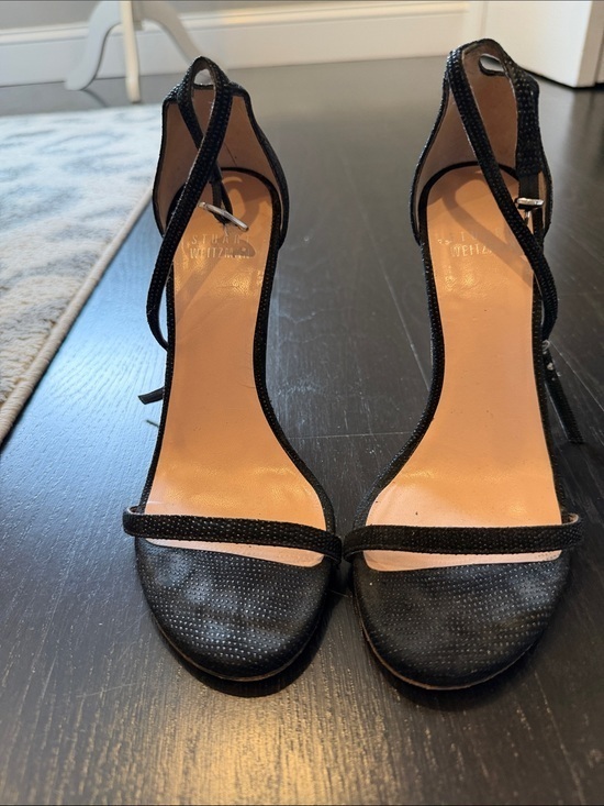 Stuart Weitzman Shoes - Stuart Weitzman Black Open-Toe Ankle Heels size 4
